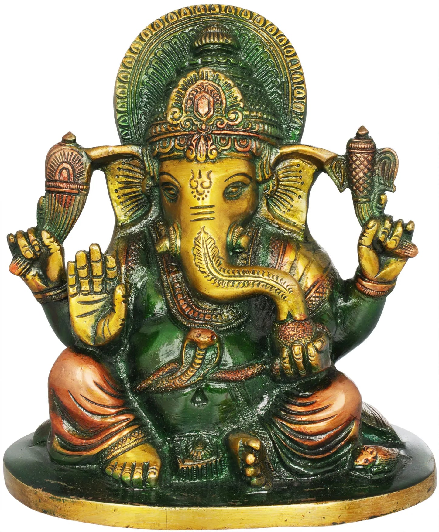 Brassaura™ Lord Ganesha Brass Statue | Height 6.5 Inches & Weight 2.50 kgs