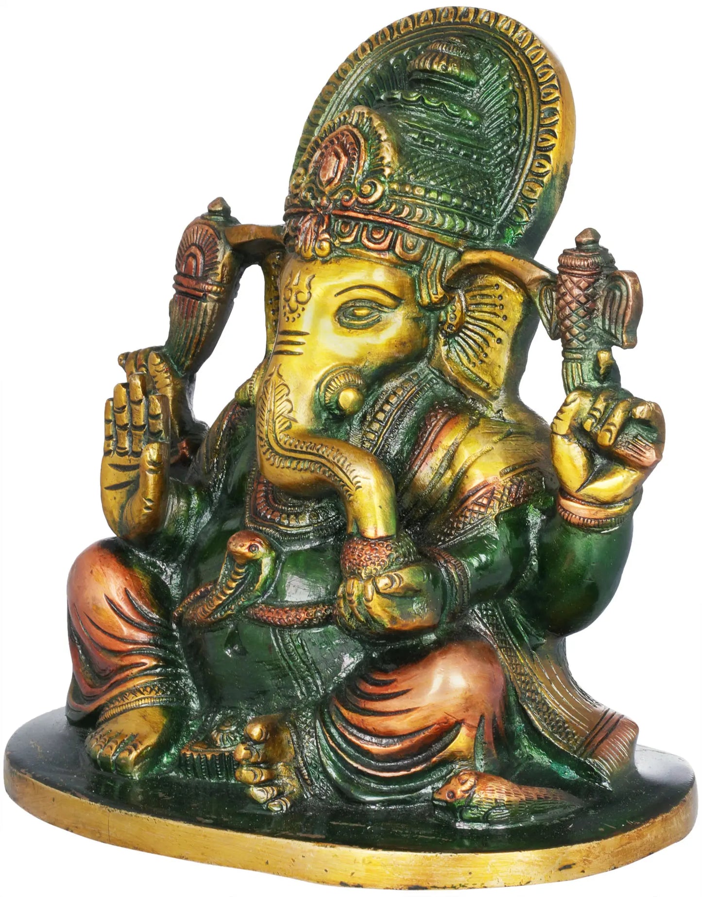Brassaura™ Lord Ganesha Brass Statue | Height 6.5 Inches & Weight 2.50 kgs