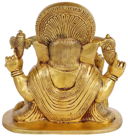 Brassaura™ Lord Ganesha Brass Statue | Height 6.5 Inches & Weight 2.50 kgs