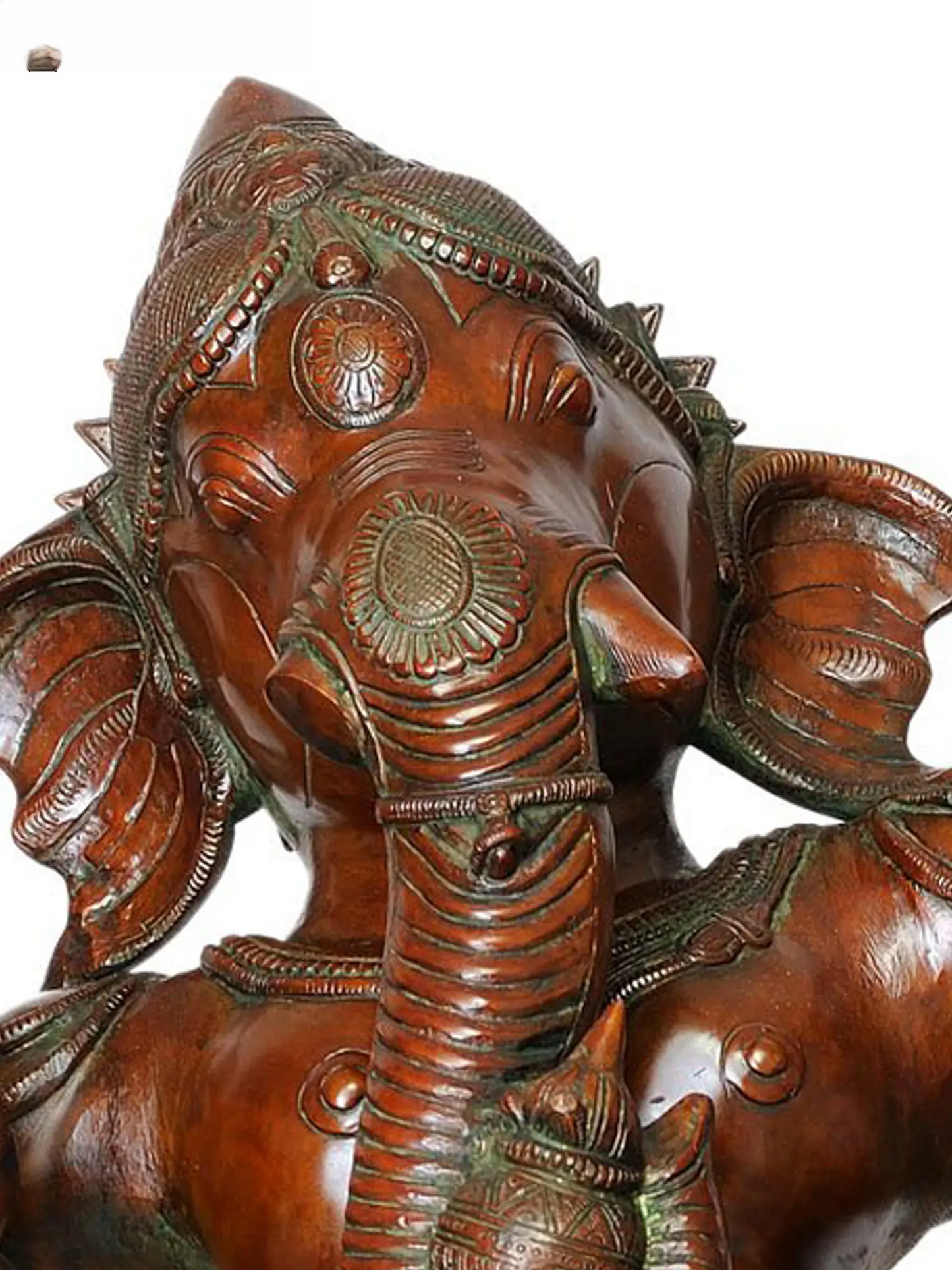 Brassaura™ Grand Dancing Ganesha in Antique Copper Finish | Brass Sculpture | Height 40 Inches & Weight 49 kgs