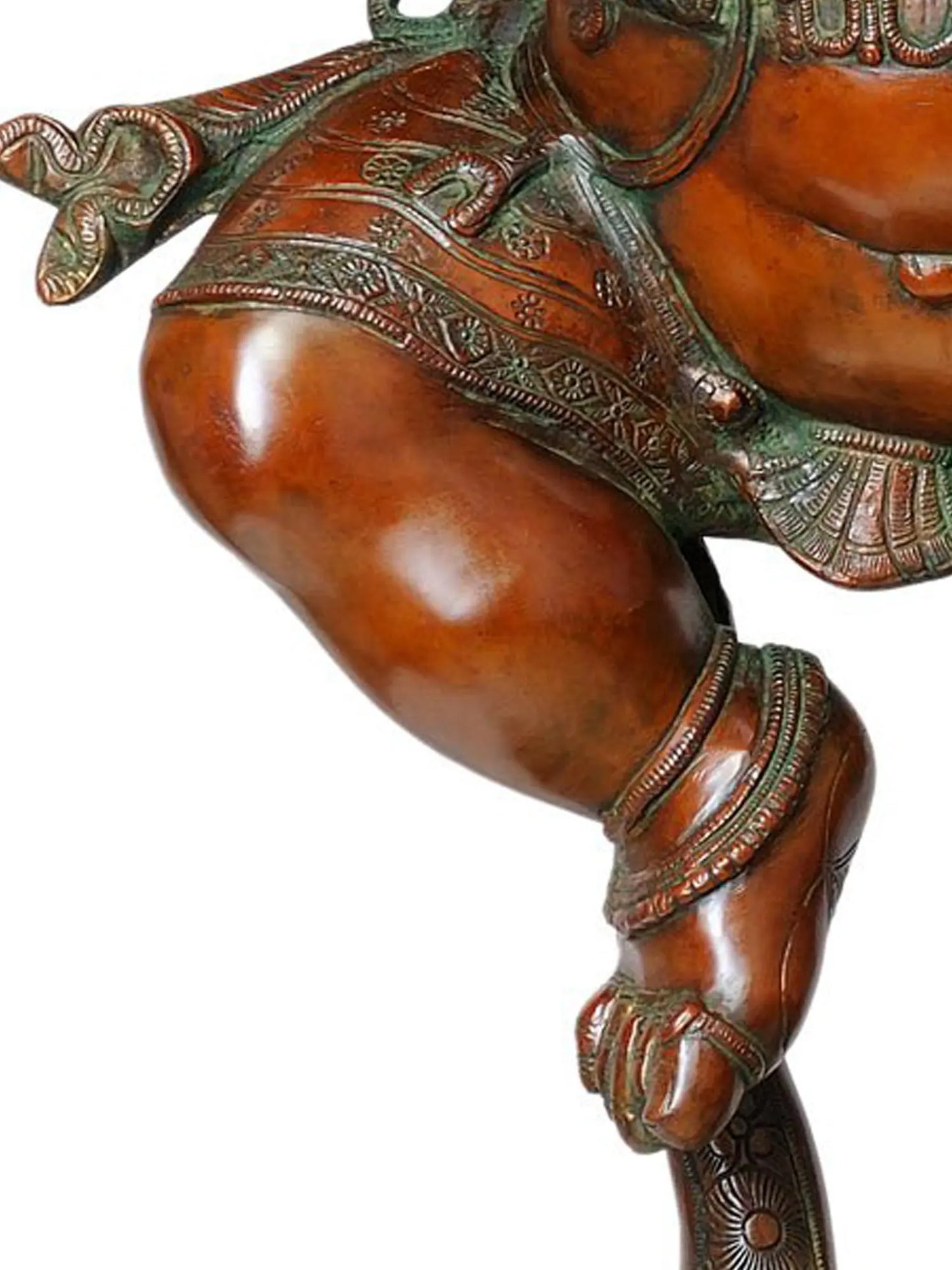 Brassaura™ Grand Dancing Ganesha in Antique Copper Finish | Brass Sculpture | Height 40 Inches & Weight 49 kgs