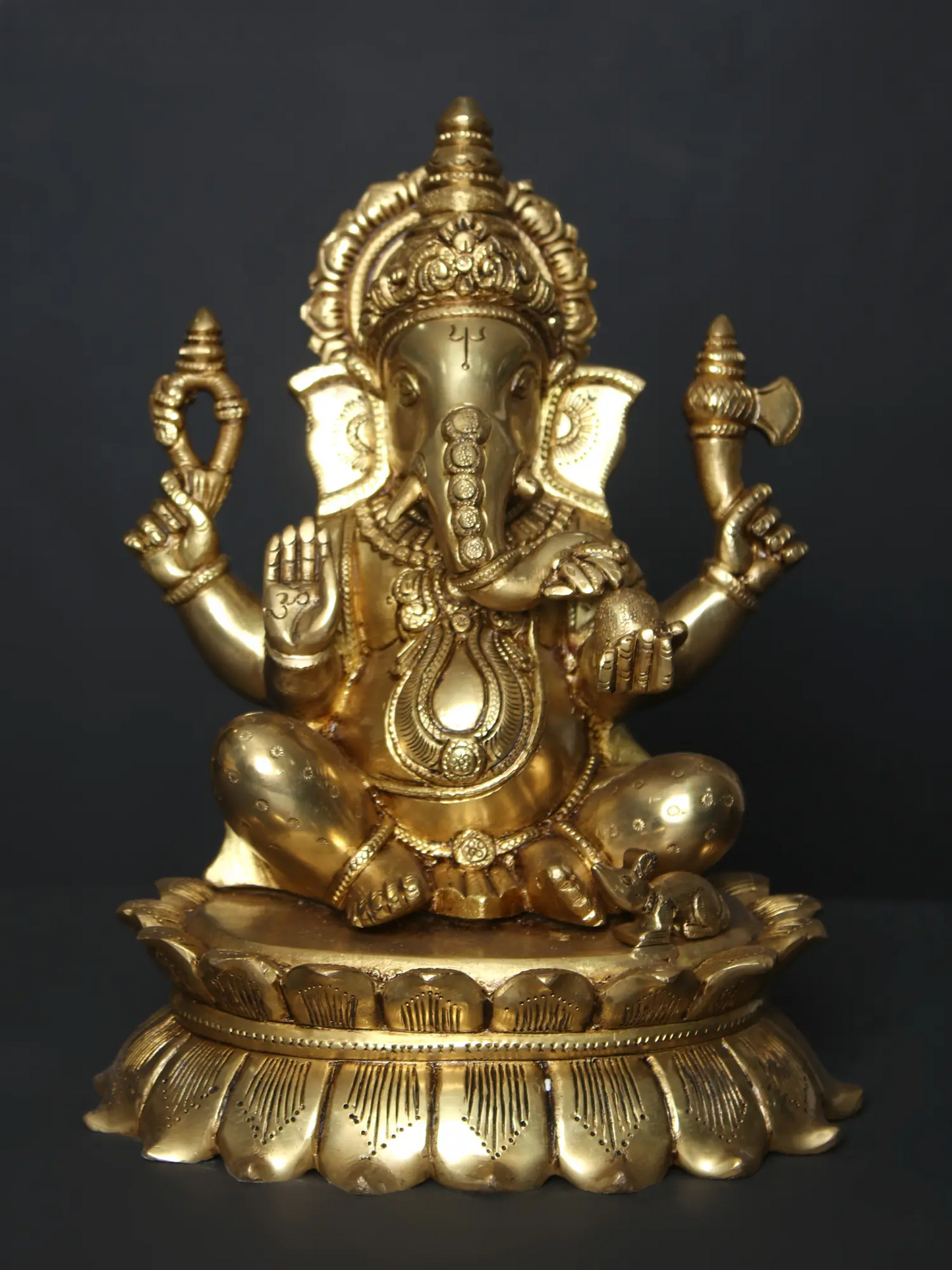 Brassaura™ लक्ष्मी गणेश सरस्वती पीतल की मूर्ति सेट | ऊँचाई 11 इंच और वज़न 22.09 किलोग्राम