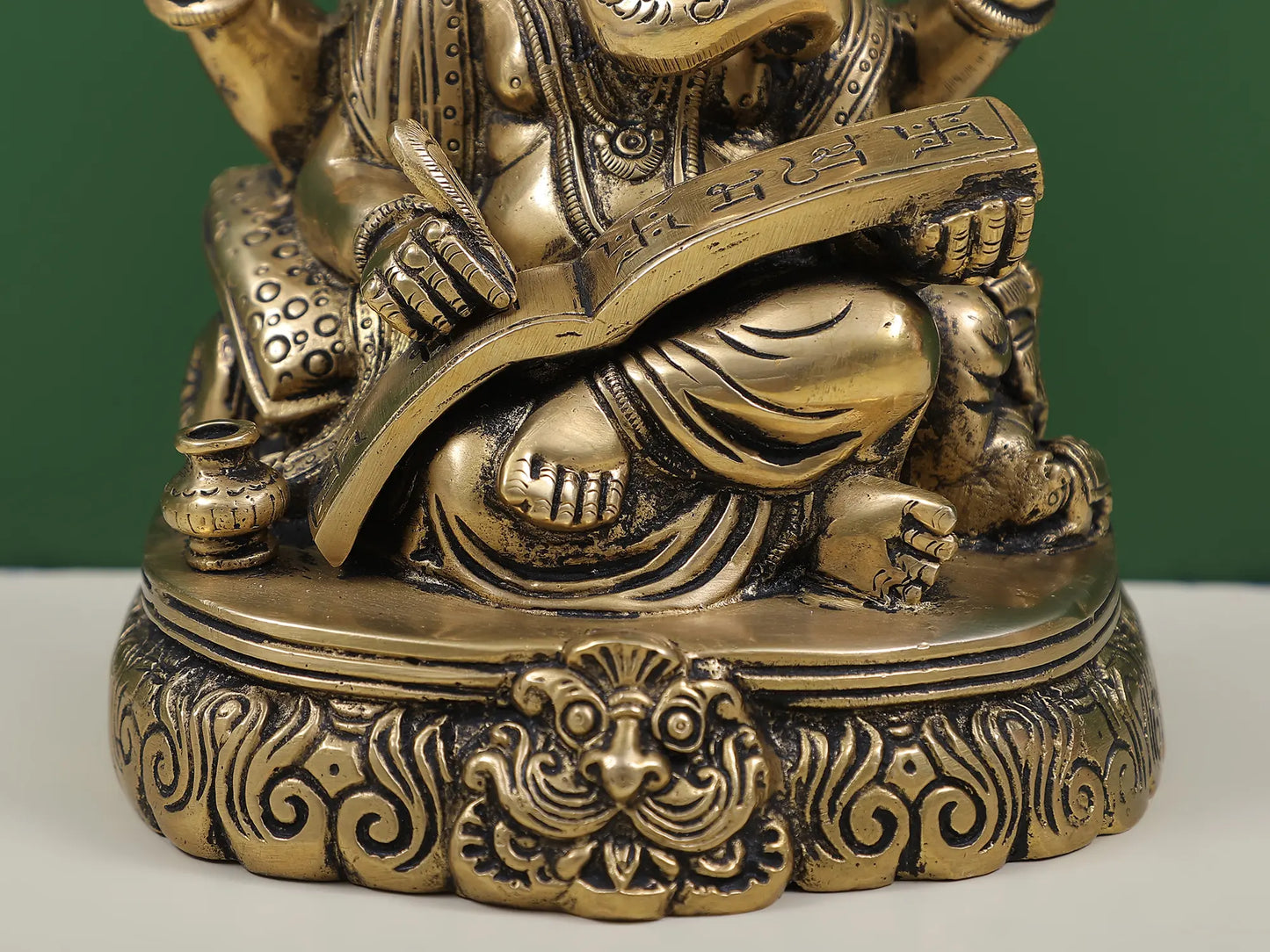 Brassaura™ Brass Lord Ganesha Idol | Height 7.5 Inches & Weight 2.80 kgs