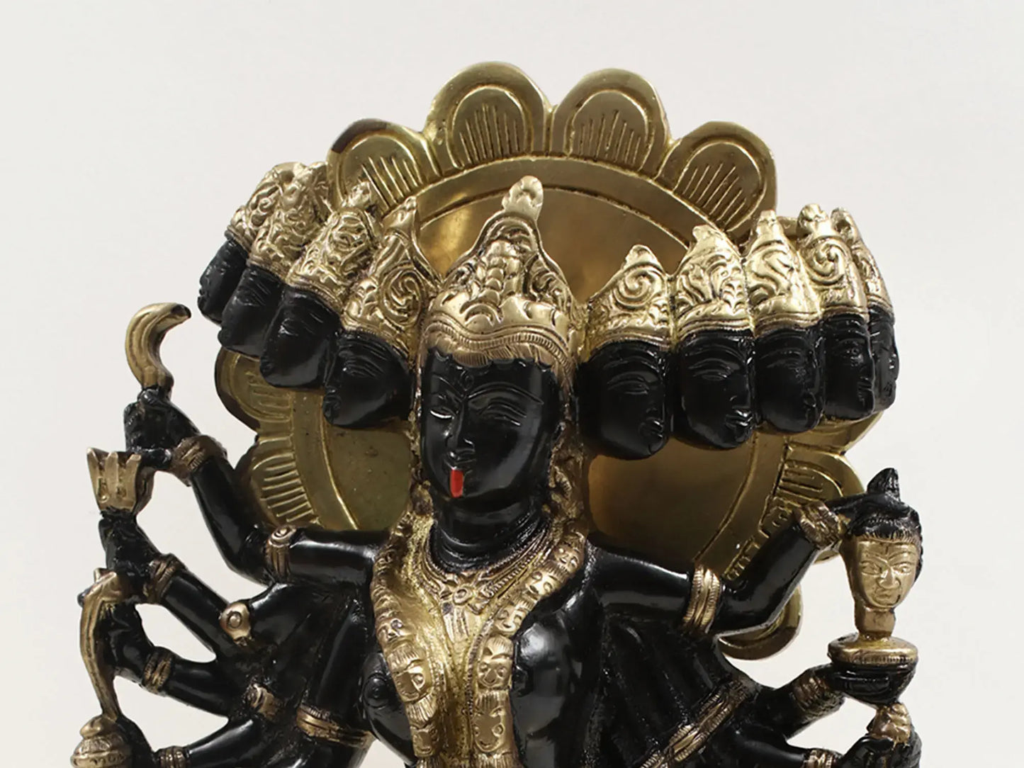 Brassaura™ Beyond Mahakali’s Ferocity | Intricately Handcrafted Brass Sculpture | Height 15.5 Inches & Weight 8.20 kgs