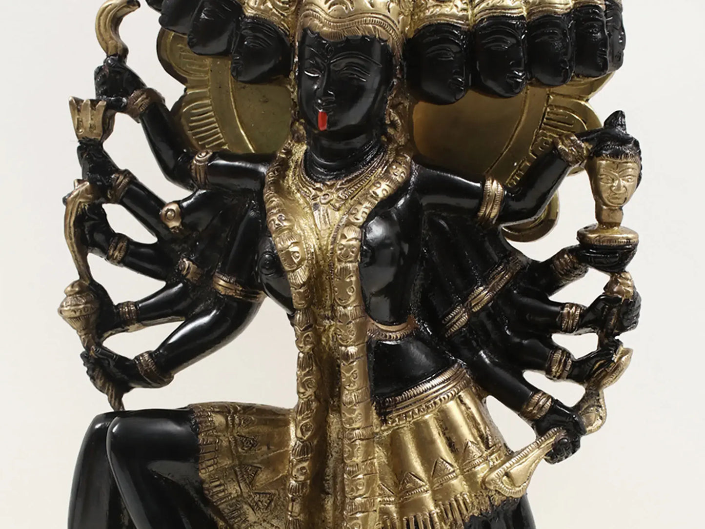 Brassaura™ Beyond Mahakali’s Ferocity | Intricately Handcrafted Brass Sculpture | Height 15.5 Inches & Weight 8.20 kgs