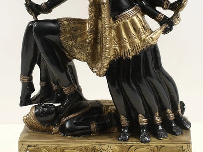 Brassaura™ Beyond Mahakali’s Ferocity | Intricately Handcrafted Brass Sculpture | Height 15.5 Inches & Weight 8.20 kgs