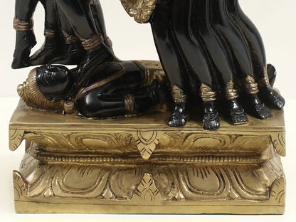 Brassaura™ Beyond Mahakali’s Ferocity | Intricately Handcrafted Brass Sculpture | Height 15.5 Inches & Weight 8.20 kgs
