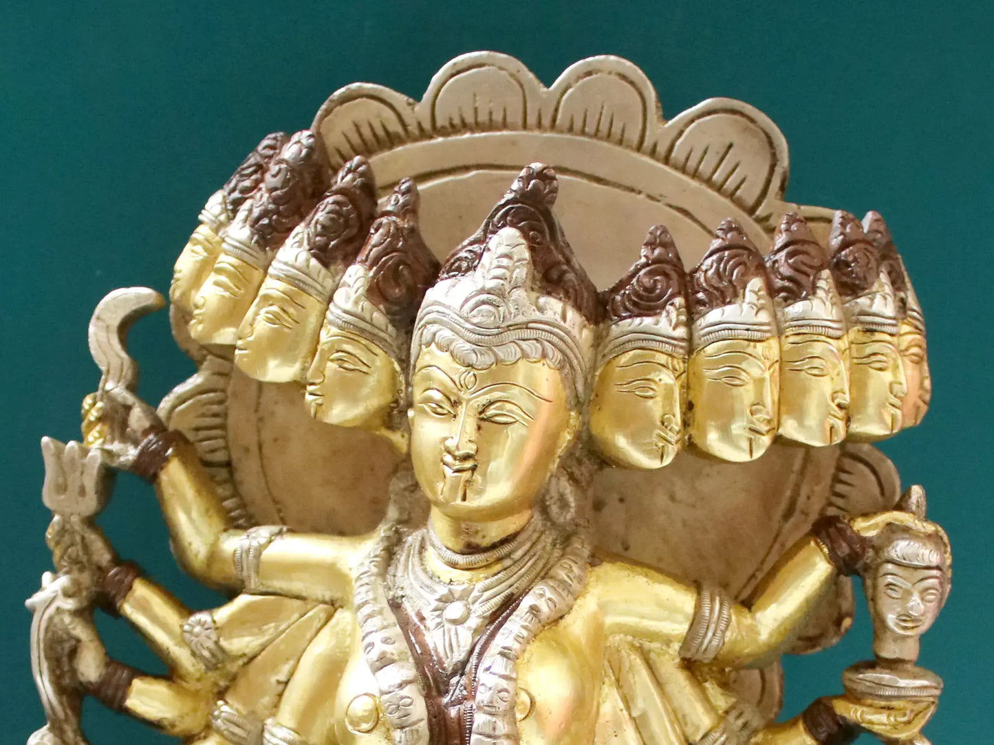 Brassaura™ Beyond Mahakali’s Ferocity | Intricately Handcrafted Brass Sculpture | Height 15.5 Inches & Weight 8.20 kgs