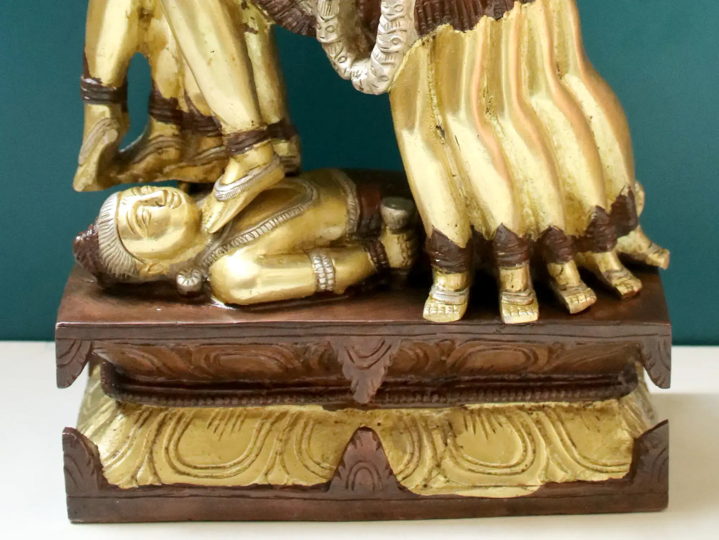 Brassaura™ Beyond Mahakali’s Ferocity | Intricately Handcrafted Brass Sculpture | Height 15.5 Inches & Weight 8.20 kgs