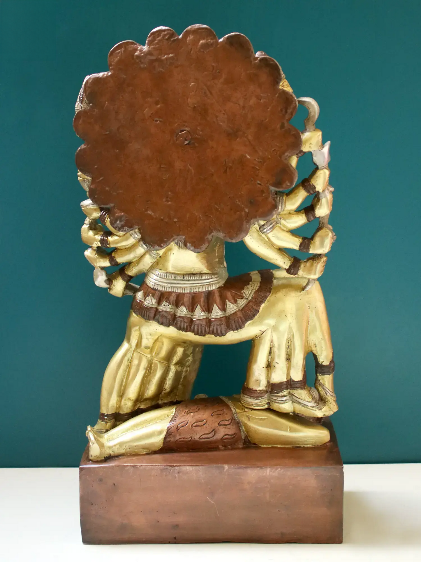 Brassaura™ Beyond Mahakali’s Ferocity | Intricately Handcrafted Brass Sculpture | Height 15.5 Inches & Weight 8.20 kgs
