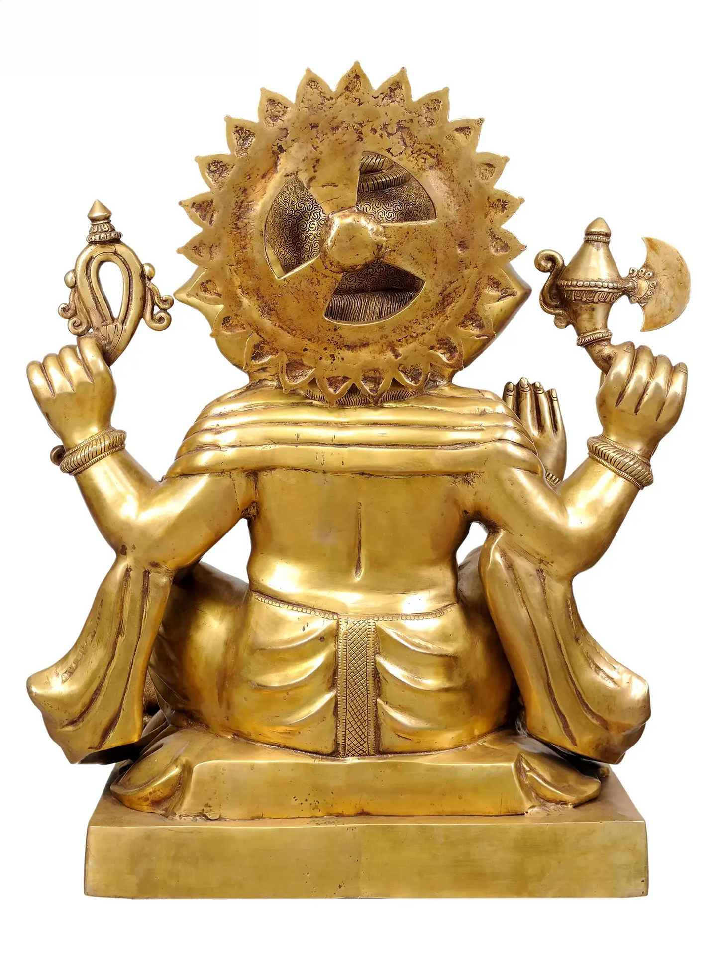 Brassaura® Majestic Seated Ganesha Brass Statue | Height 30.91 Inches & Weight 64.50 kgs