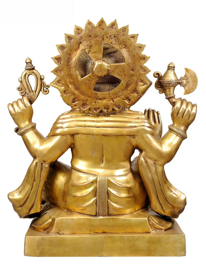 Brassaura® Majestic Seated Ganesha Brass Statue | Height 30.91 Inches & Weight 64.50 kgs