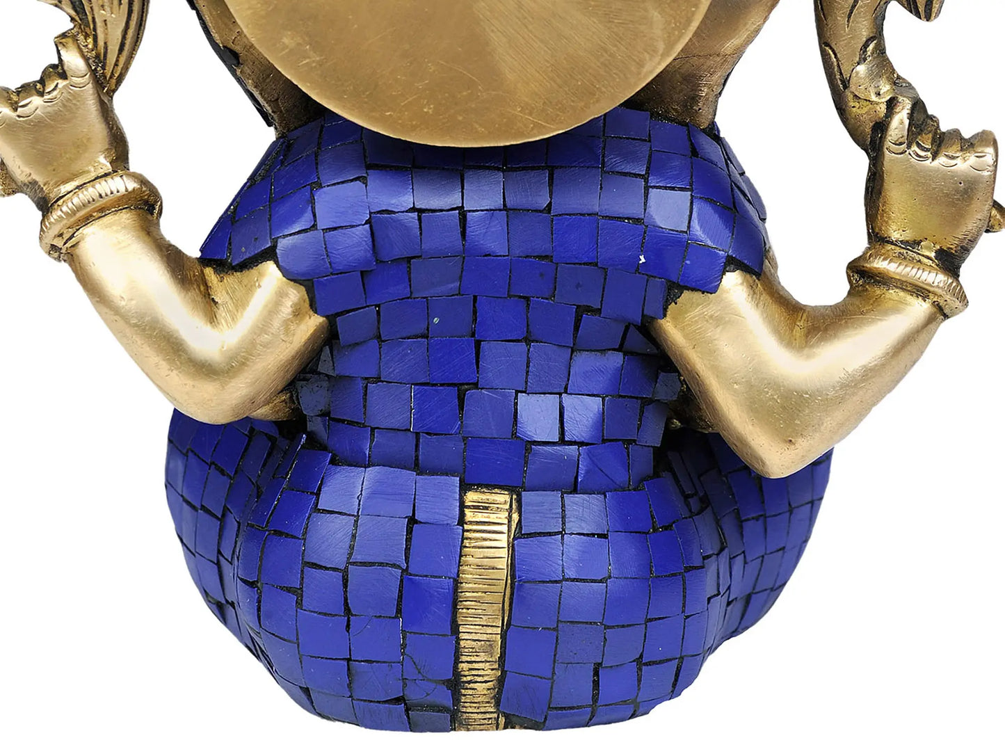 Brassaura™ Lord Ganesha Seated Idol | Brass with Inlay Work | Height 8.07 Inches & Weight 3.10 kgs