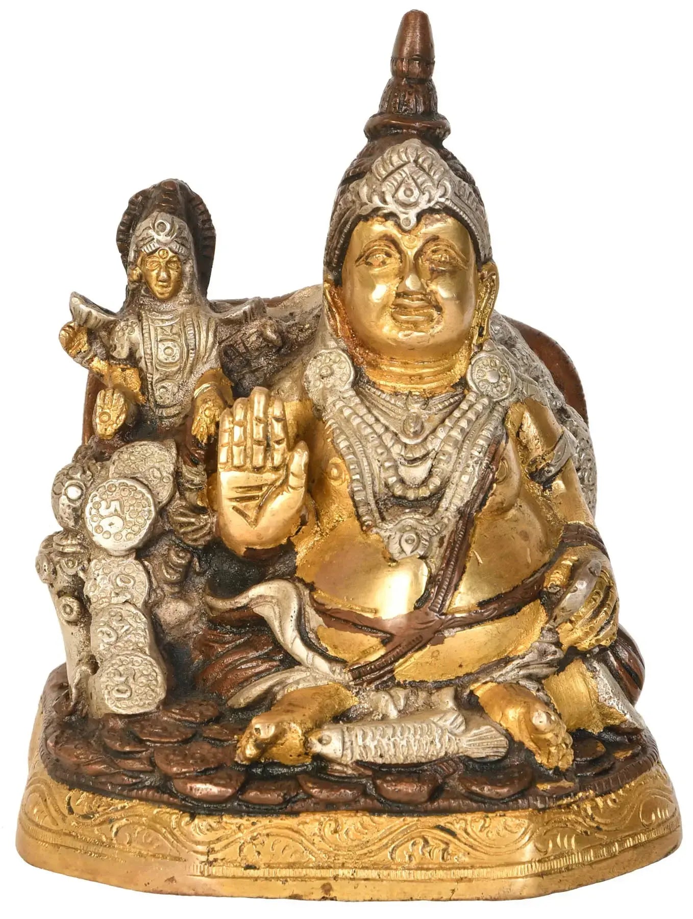 Brassaura® Brass Kubera Lakshmi Statue | Height 6 Inches & Weight 2 kg
