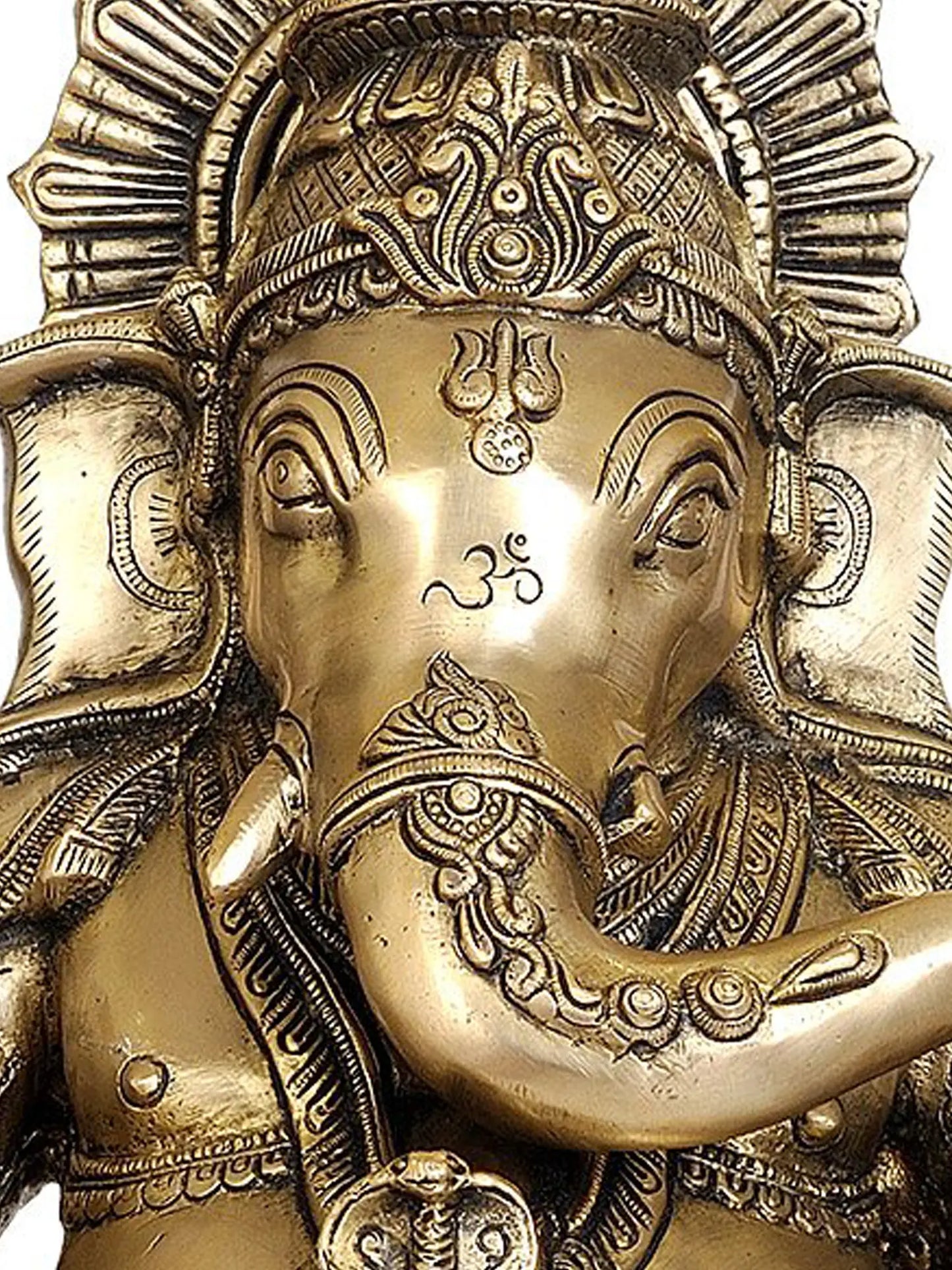 Brassaura™ Majestic Seated Ganesha on Ornate Throne | Brass Sculpture | Height 28 Inches & Weight 34.60 kgs