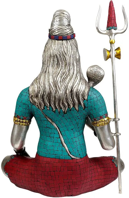 Brassaura™ Brass Shiva Statue with Inlay Work | Height 20 Inches & Weight 12.20 kg
