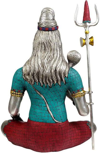 Brassaura™ Brass Shiva Statue with Inlay Work | Height 20 Inches & Weight 12.20 kg