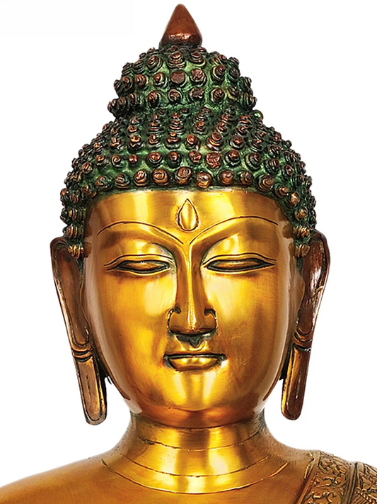 ब्रसौरा® ब्रास बुद्ध प्रतिमा | ऊंचाई 24 इंच और वजन 21.76 किलोग्राम