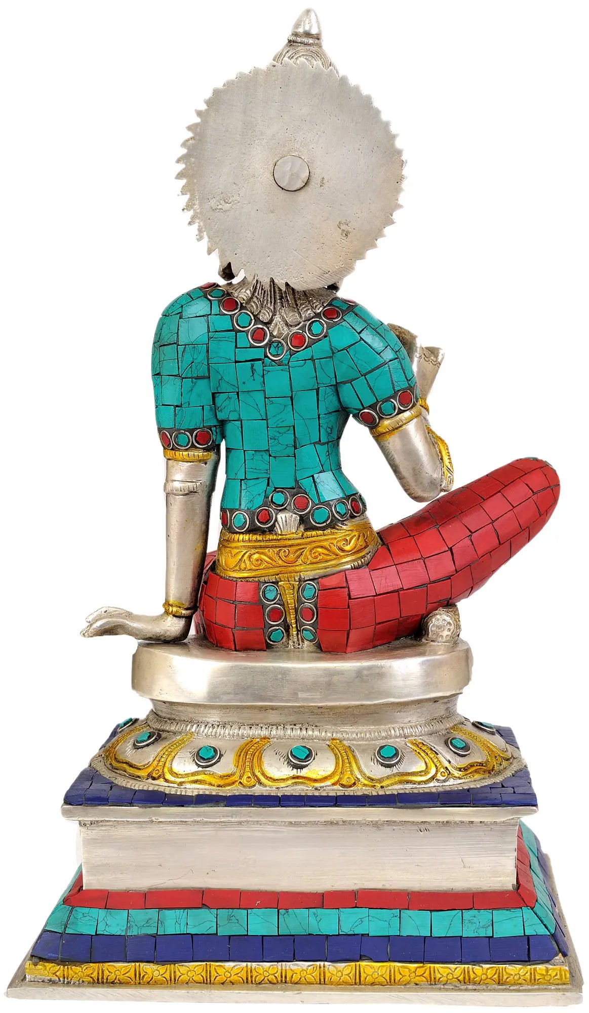 Brassaura® ब्रास देवी पार्वती की मूर्ति इनले वर्क के साथ | ऊंचाई 12.60 इंच और वज़न 4.94 किलोग्राम