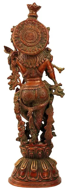 Brassaura® Brass Krishna Statue | Height 23.4 Inches & Weight 11.28 kg