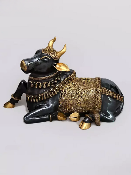 Brassaura™ Brass Big Nandi Statue | Height 22 Inches & Weight 31.18 kg