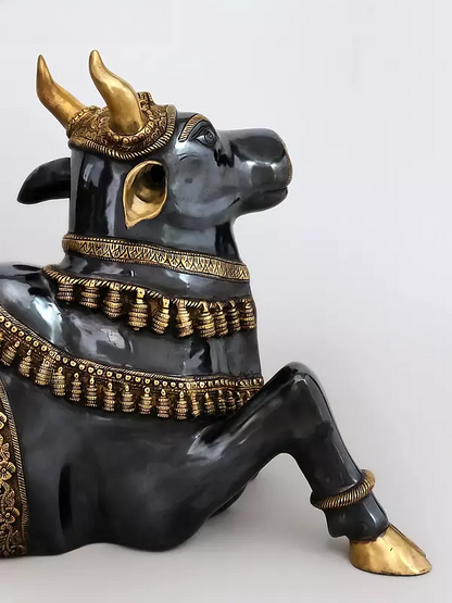 Brassaura™ Brass Big Nandi Statue | Height 22 Inches & Weight 31.18 kg
