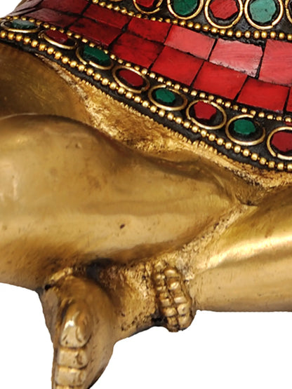 ब्रसौरा® बैठे हुए हनुमान जी | पीतल, बारीक नक्काशी के साथ | ऊँचाई 11 इंच और वज़न 11 किग्रा