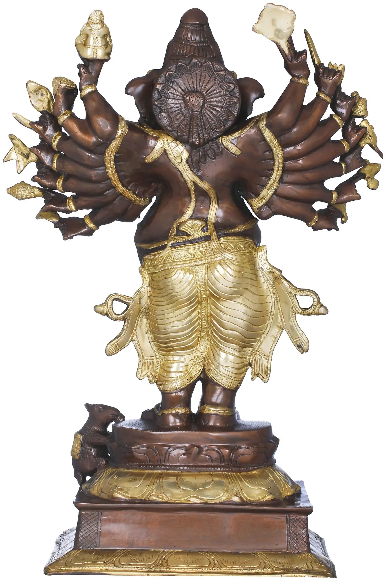 Brassaura® Multi-Armed Standing Ganesha with Dual Tone Finish | Height 23.43 Inches & Weight 17.90 kgs