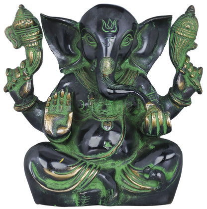 Brassaura® Seated Ganesha Idol | Height 6.50 Inches & Weight 2.60 kgs