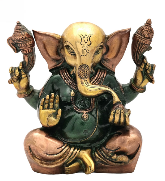 Brassaura® Seated Ganesha Idol | Height 6.50 Inches & Weight 2.60 kgs
