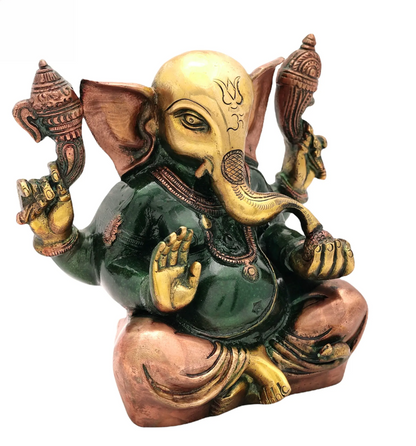 Brassaura® Seated Ganesha Idol | Height 6.50 Inches & Weight 2.60 kgs