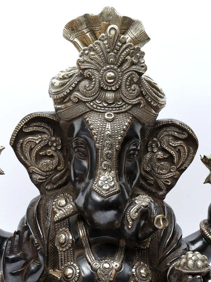 Brassaura™ Brass Ganesha Statue | Height 17 Inches & Weight 15.30 kgs