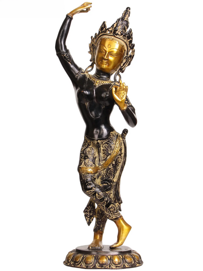 ब्रसौर® पीतल तिब्बती बौद्ध माया देवी प्रतिमा | ऊंचाई 20 इंच और वजन 3.50 किलोग्राम