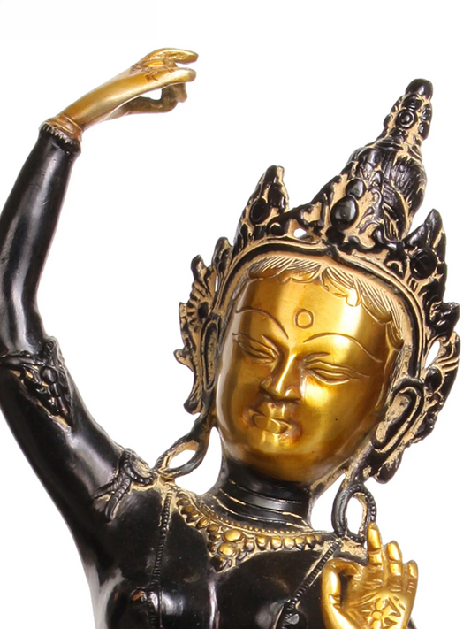 Estátua de Brassaura® Latão Budista Tibetana de Maya Devi | 20 polegadas de altura e 3,50 kg de peso