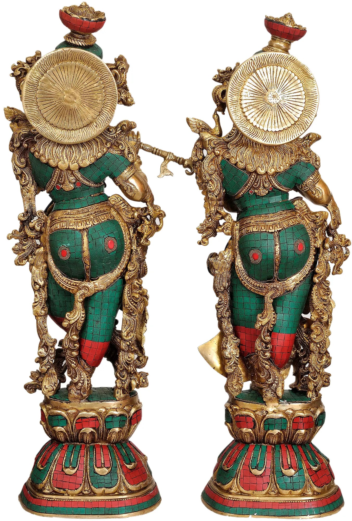 Brassaura® Brass Radha Krishna Statue | Height 27.95 Inches & Weight 34 kg