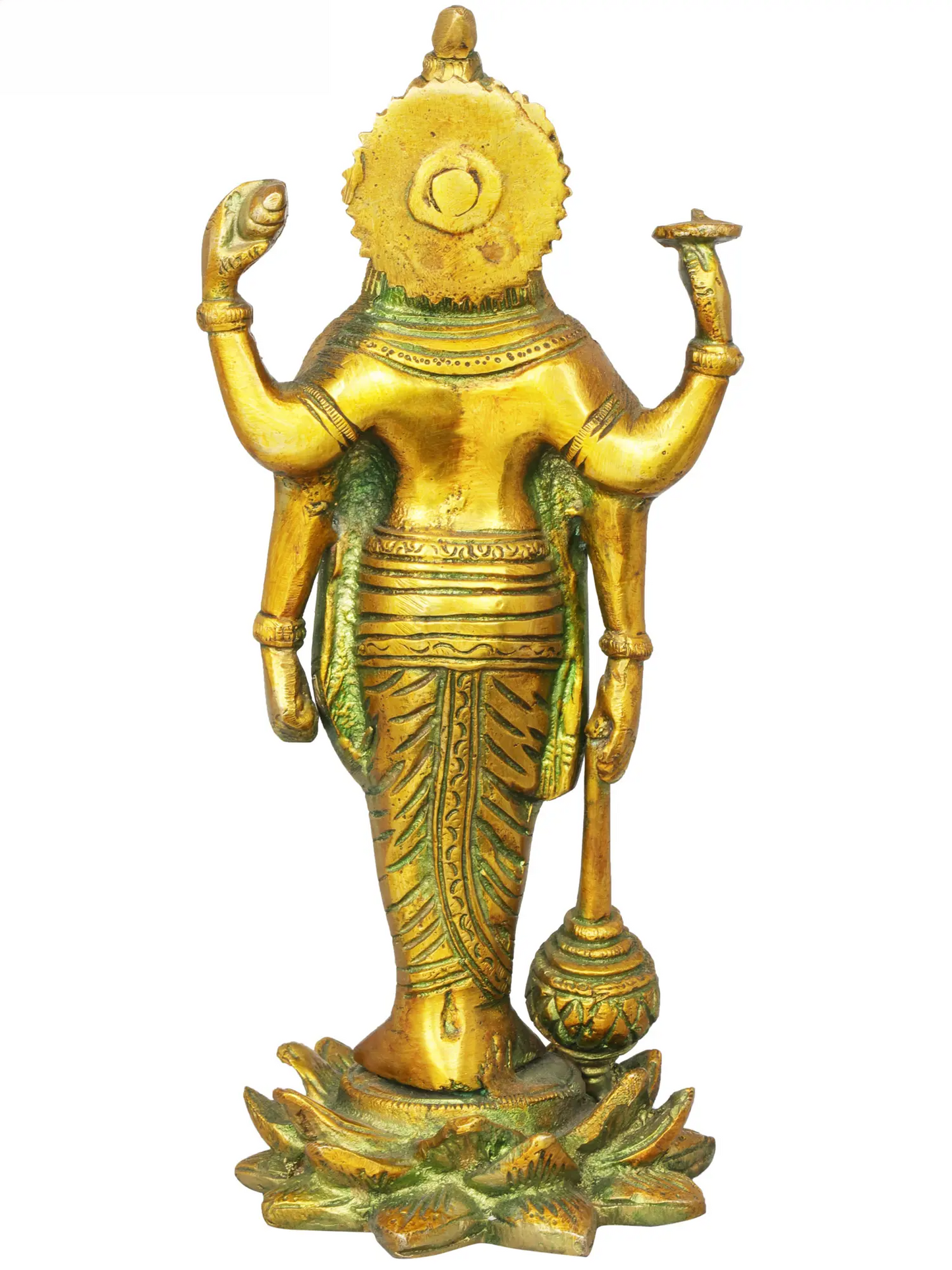 Brassaura® Lord Vishnu Statue | Pure Brass | Height 8 Inches & Weight 1.30 kgs