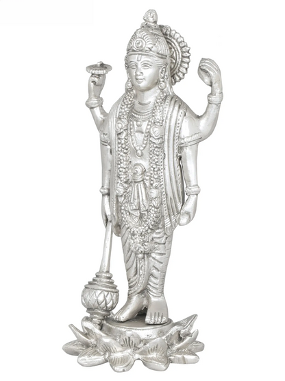 ब्रासौउरा® भगवान विष्णु की प्रतिमा | शुद्ध पीतल | ऊंचाई 8 इंच और वज़न 1.30 किलोग्राम
