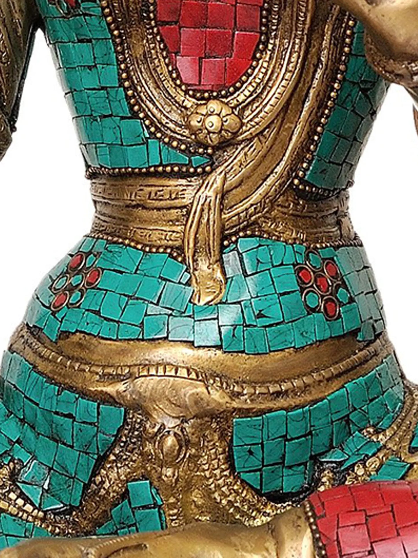 Brassaura® Tibetan White Tara with Stone Inlay | Brass Statue | Height 18.5 Inches & Weight 30.20 kgs