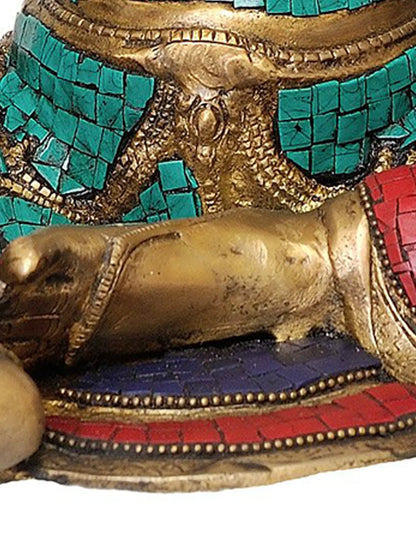 Brassaura® Tibetan White Tara with Stone Inlay | Brass Statue | Height 18.5 Inches & Weight 30.20 kgs