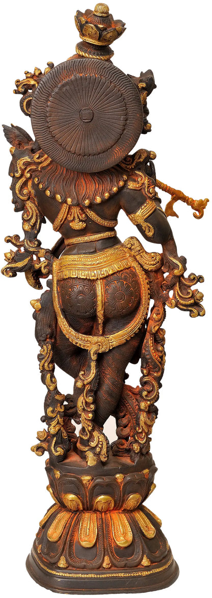 ब्रसौर® पीतल कृष्ण प्रतिमा | ऊंचाई 30.91 इंच और वज़न 20.20 किलोग्राम