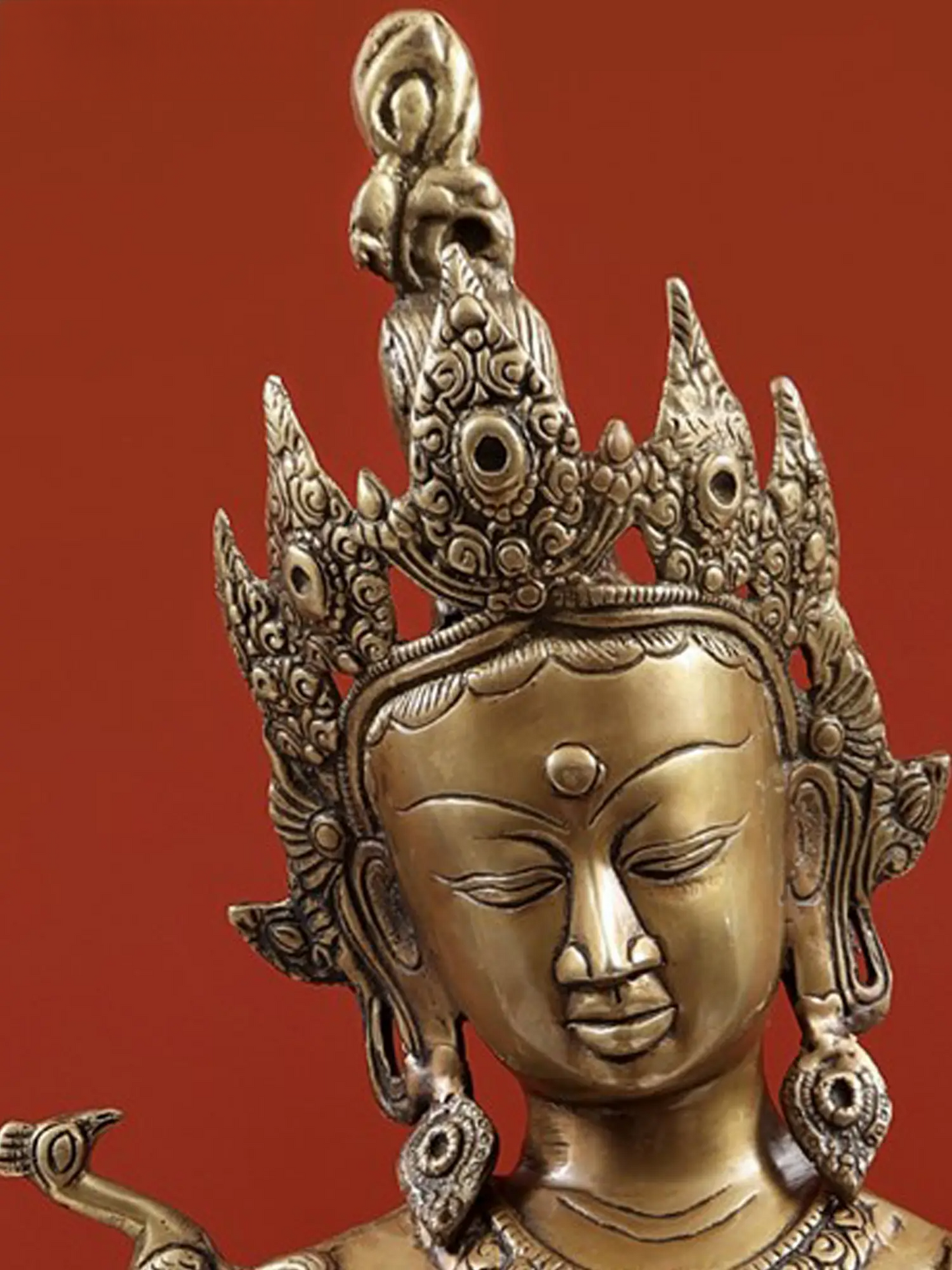 Brassaura® Brass Deep Lakshmi Statue with Inlay Work | Height 30.91 Inches & Weight 9.70 kg