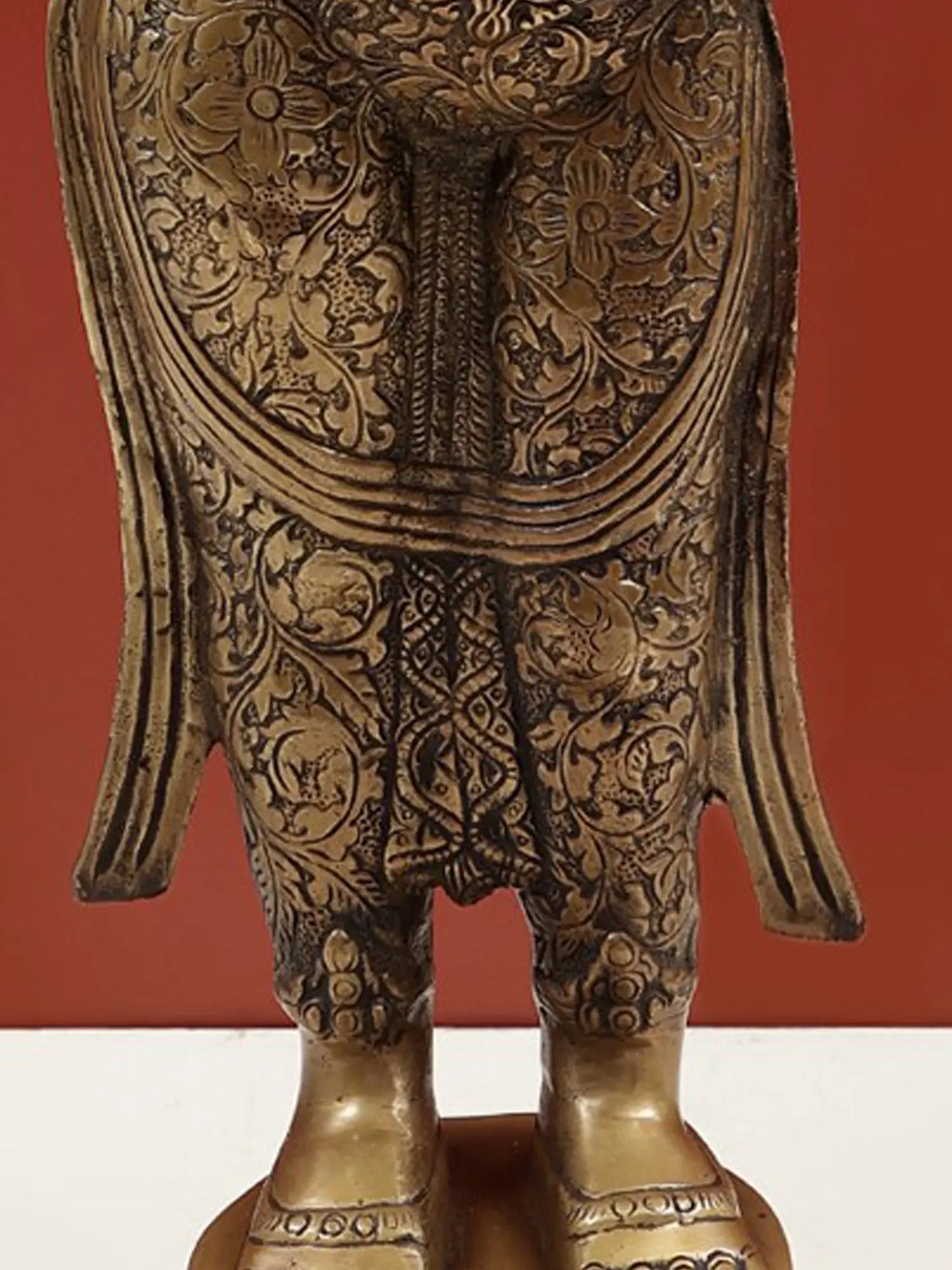 Brassaura® Brass Deep Lakshmi Statue with Inlay Work | Height 30.91 Inches & Weight 9.70 kg