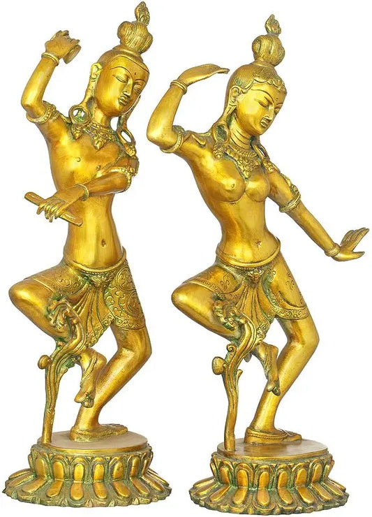 Estátua Brassaura™ de Shiva e Parvati em Bronze | Altura 43 cm e Peso 7,40 kg