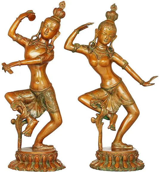 Estátua de Latão Brassaura™ Shiv Parvati | Altura 43 cm e Peso 7,40 kg