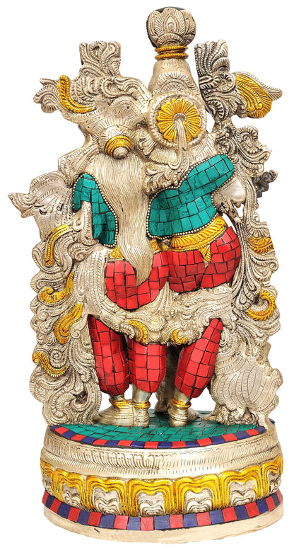 Brassaura® Brass Radha Krishna Statue | Height 13.98 Inches & Weight 6.20 kg