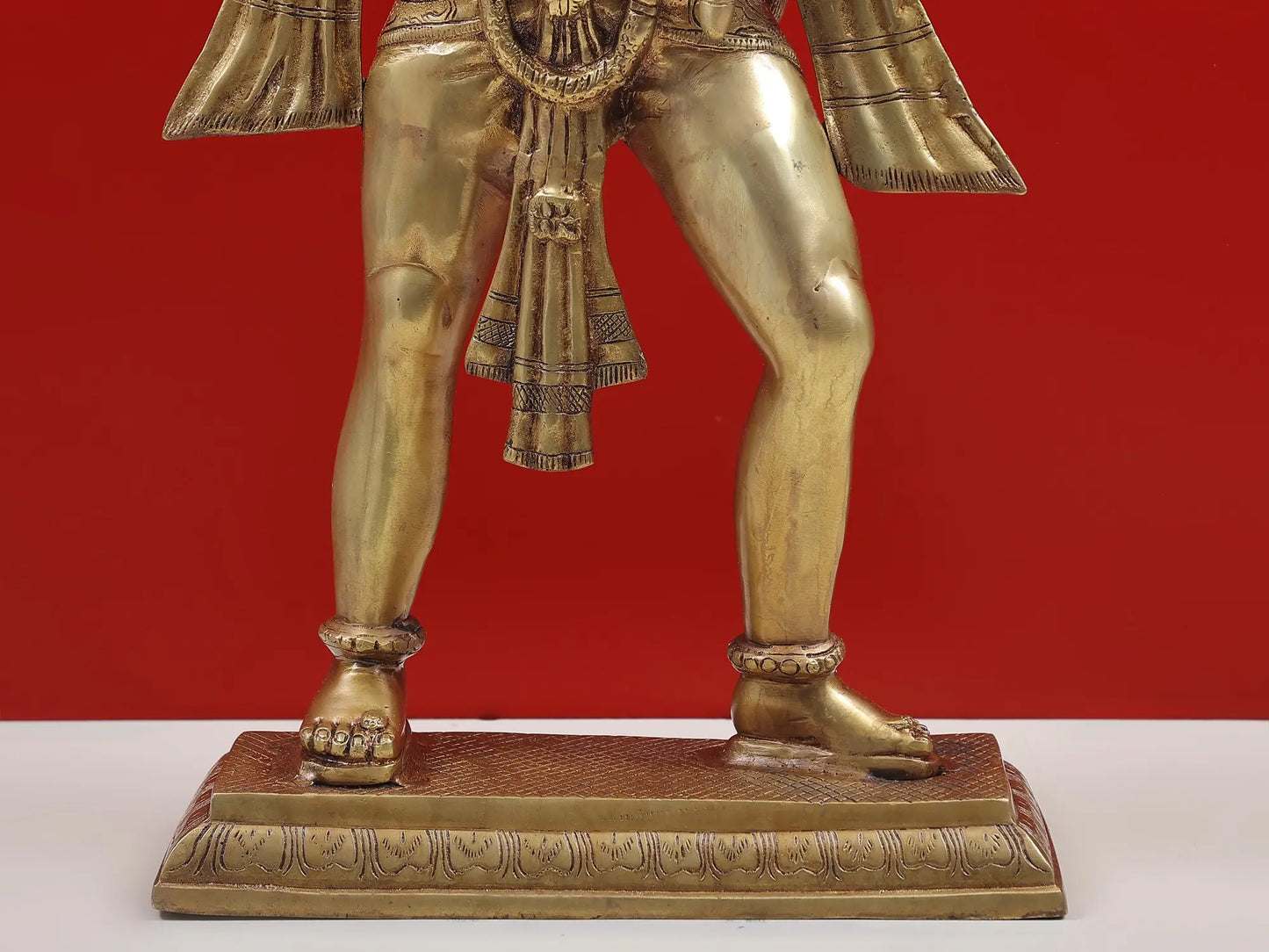 ब्रैसौरा® खड़ी वीर हनुमान प्रतिमा | घर के मंदिर और सजावट के लिए पीतल की मूर्ति | ऊंचाई 24 इंच और वजन 12.20 किलोग्राम