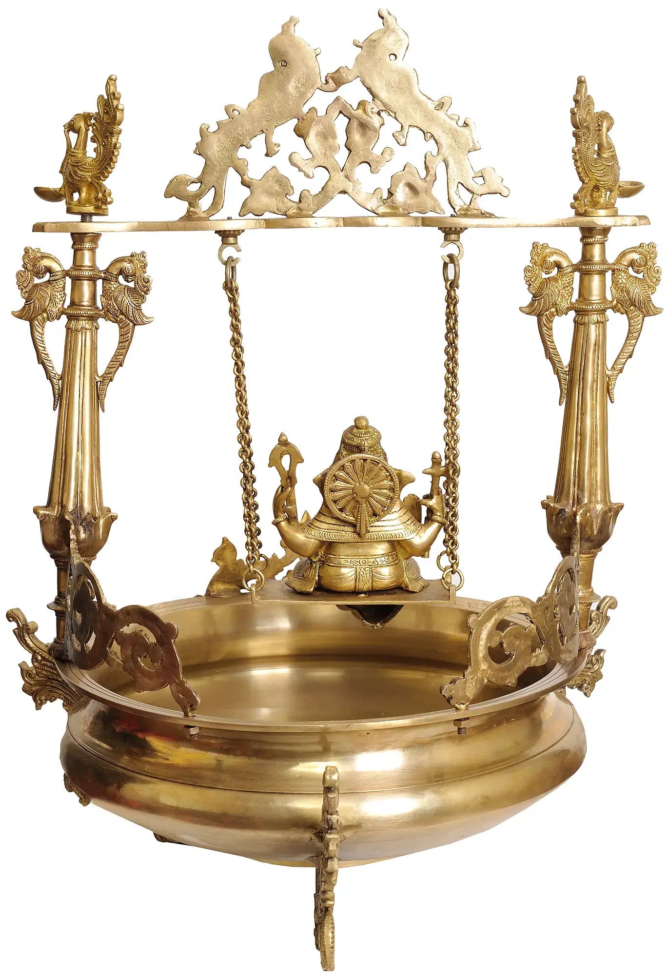 Brassaura® Royal Swing Ganesha Urli | Height 26.97 Inches & Weight 22.40 kgs