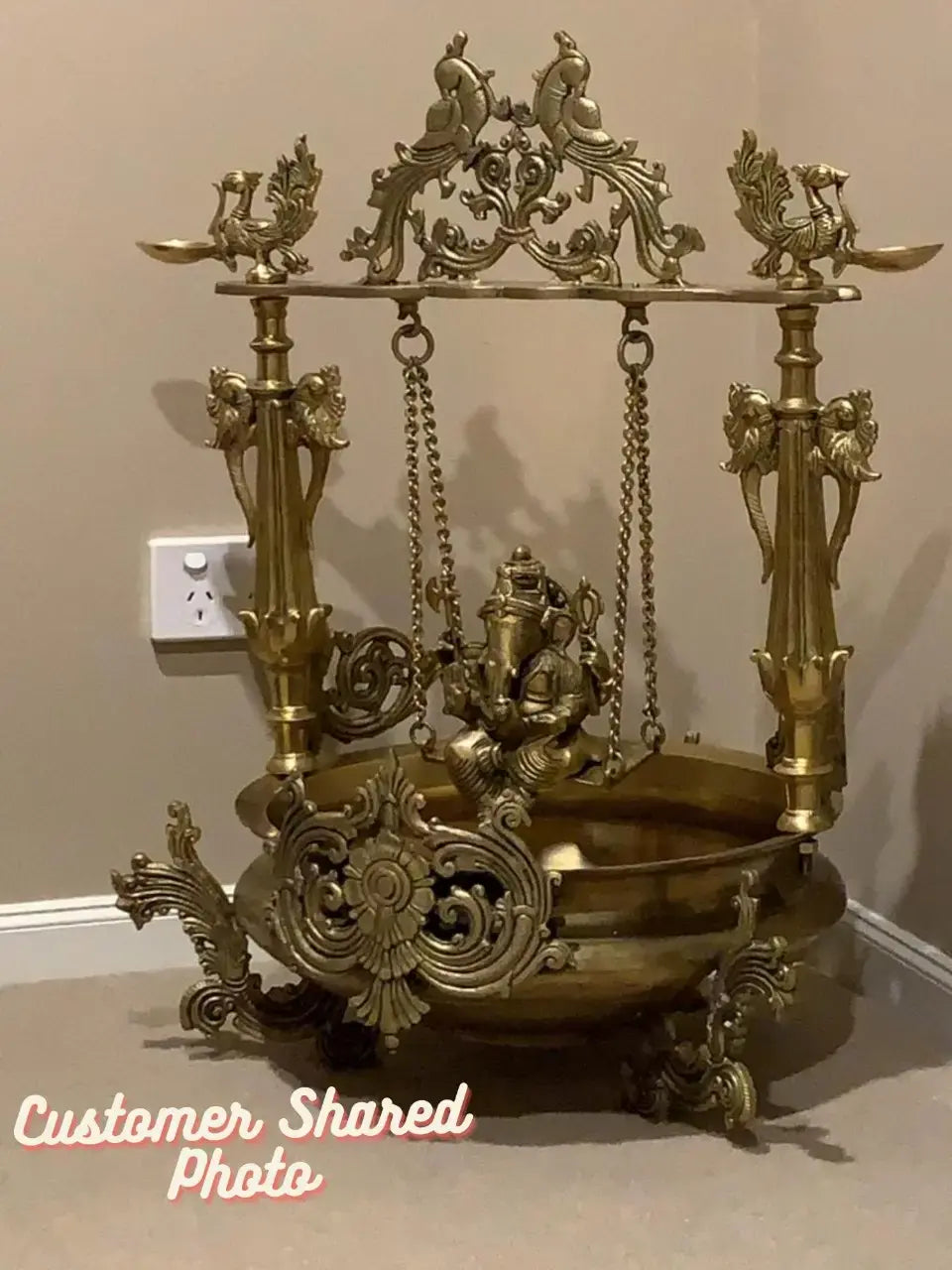 Brassaura® Royal Swing Ganesha Urli | Height 26.97 Inches & Weight 22.40 kgs