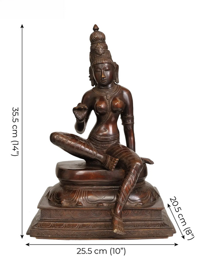 Brassaura® Brass Uma Parvati Statue | Height 13.98 Inches & Weight 6.60 kg