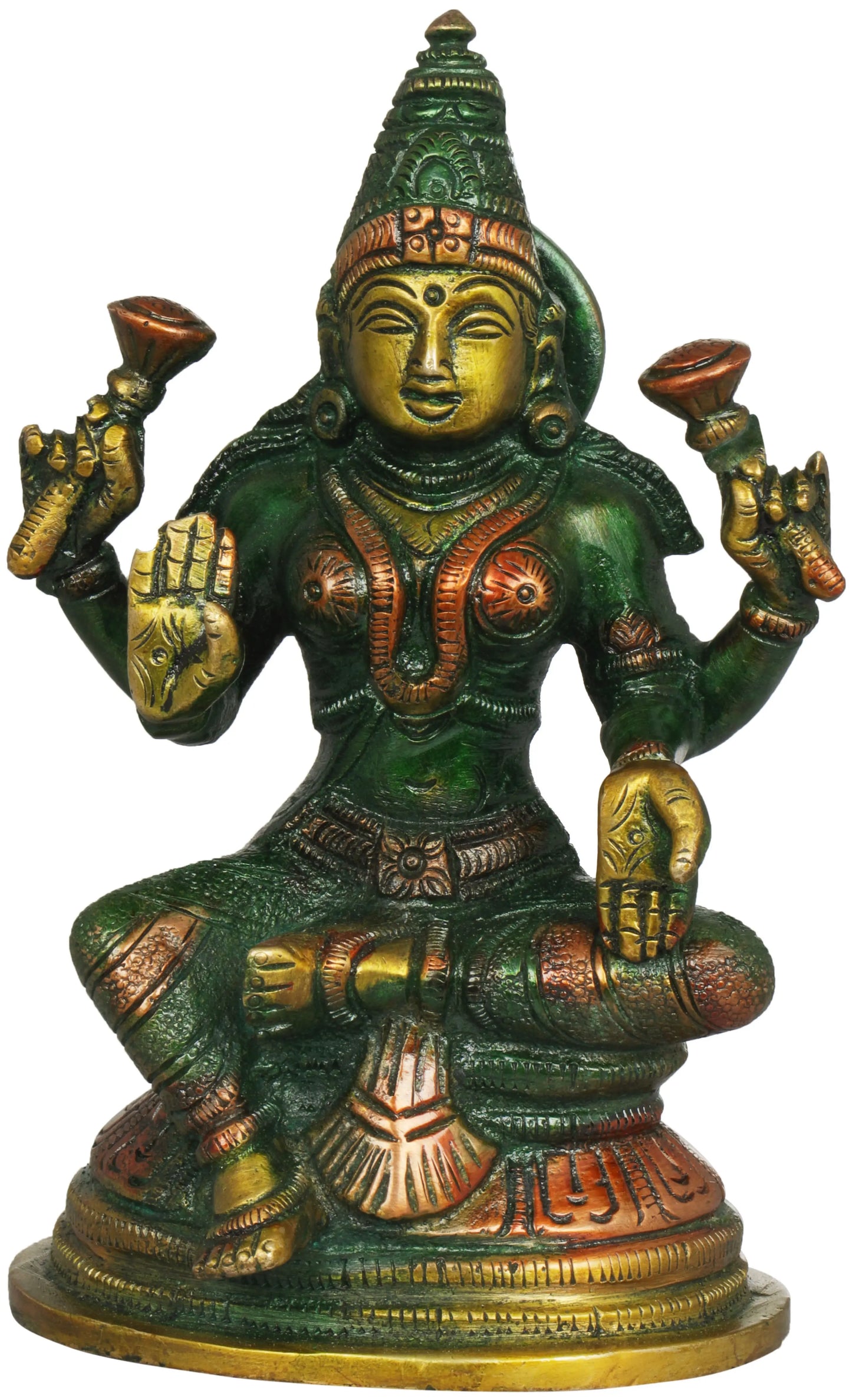Brassaura® Brass Lakshmi Devi Statue | Height 5.51 Inches & Weight 0.90 kg